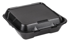 Foam ClamShell 9" X 9" 3-Compartment White/Black 2/100 CT - Image 3